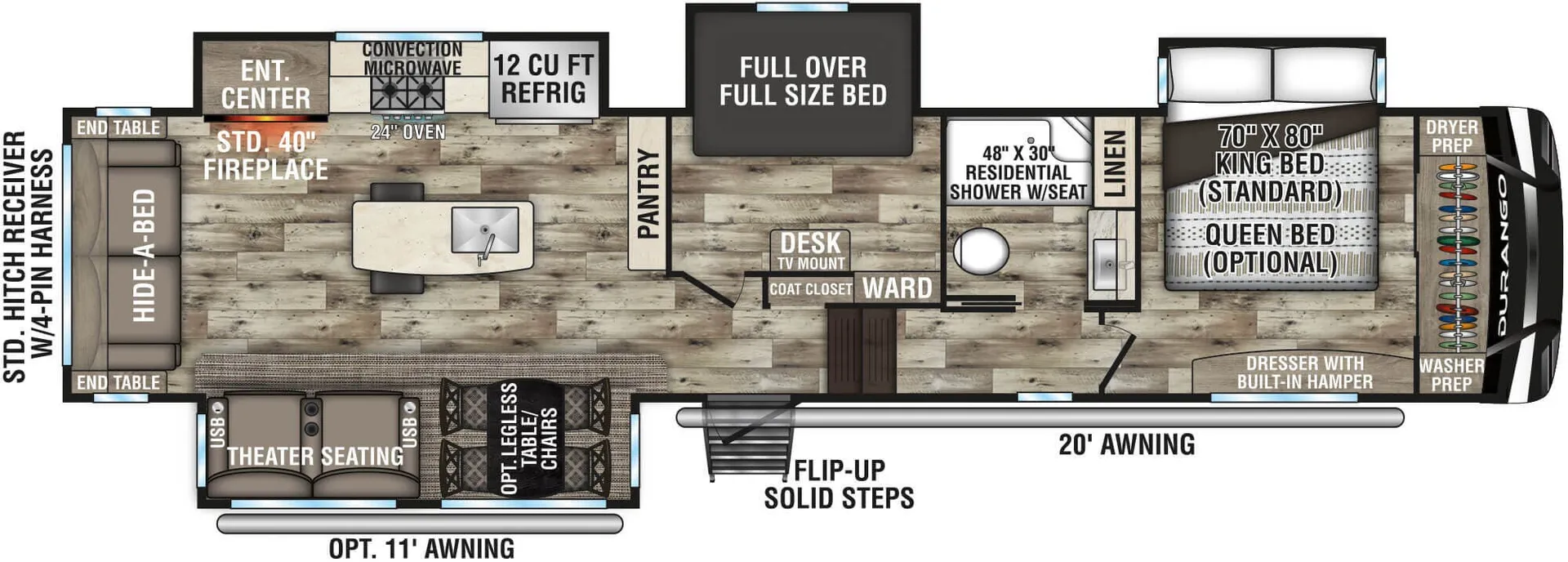 K-Z Durango D343MBQ floor plan