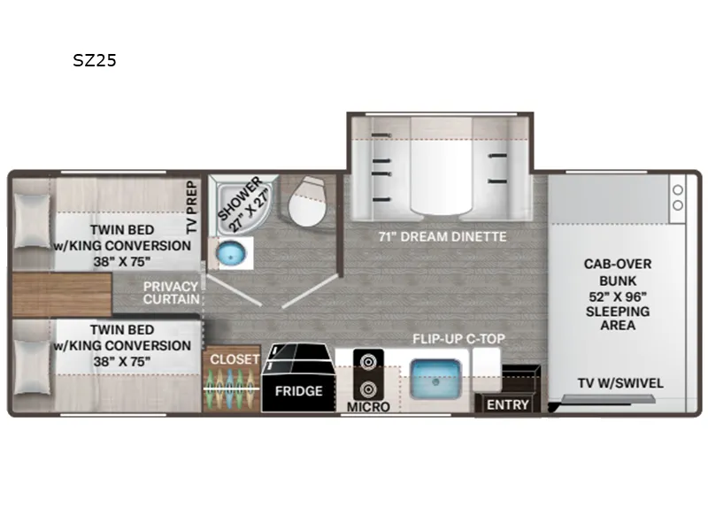 2026 Thor Motor Coach Quantum SE SZ25 floor plan