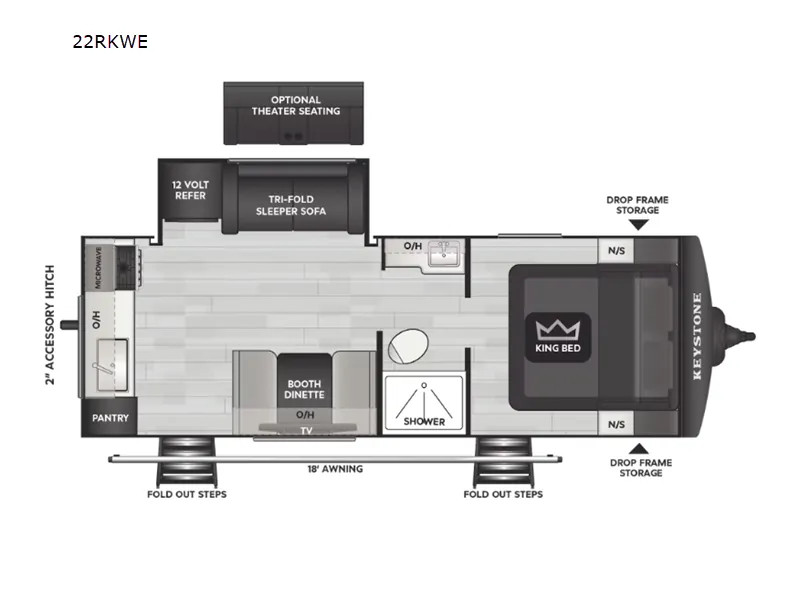 2026 Keystone Cougar Western 22RKWE - Floor plan