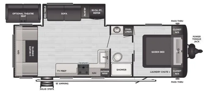 2024 Keystone Hideout 25RDSWE - Floor plan