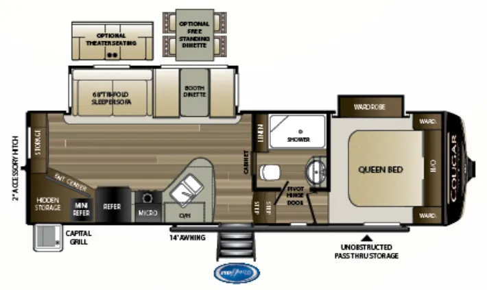 2019 Keystone Cougar Half-Ton 25RES - Floor plan