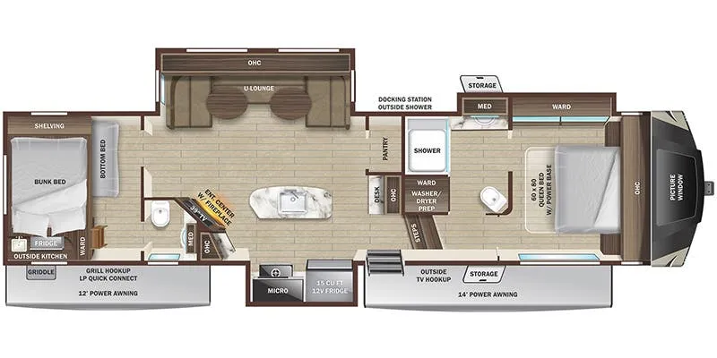 Highland Ridge Mesa Ridge XLT 364BHS floor plan