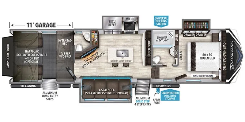 2018 Grand Design Momentum 351M floor plan