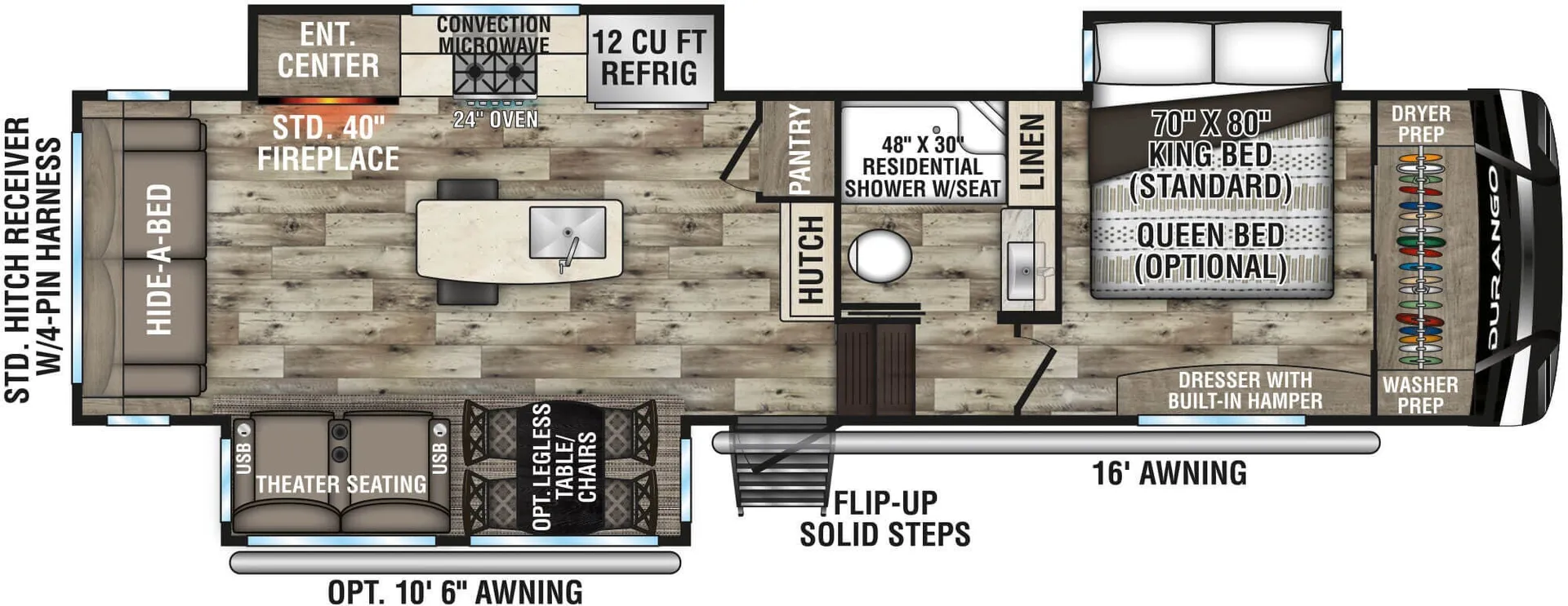 K-Z Durango D301RLT floor plan