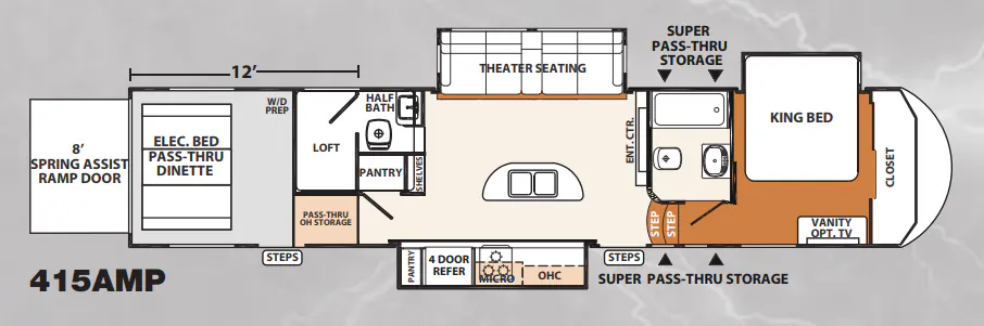 Forest River XLR Thunderbolt 415AMP floor plan