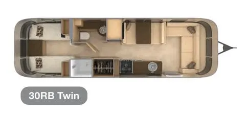 Airstream Flying Cloud 30RB Twin floor plan