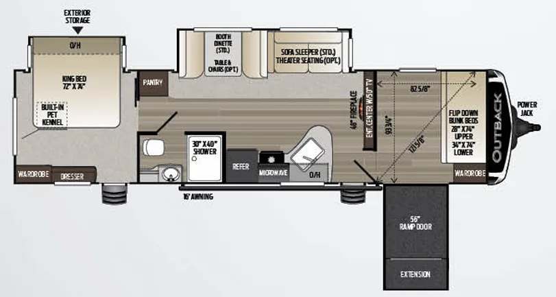 Keystone Outback 324CG floor plan