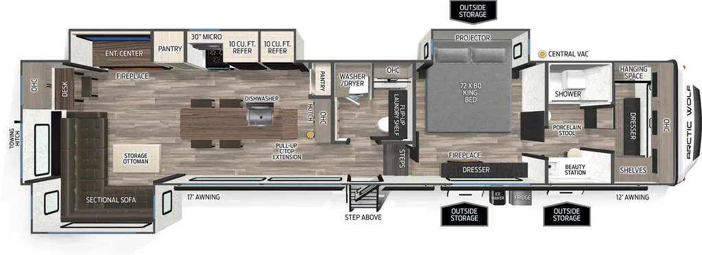 2026 Forest River Arctic Wolf 38LEAHG floor plan
