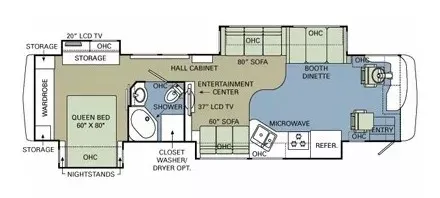 2007 Holiday Rambler Ambassador 40SKT - Floor plan