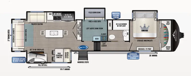 2024 East to West Blackthorn 3801MB-OK - Floor plan