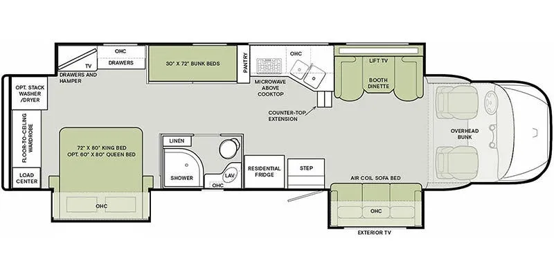 Tiffin Allegro Bay 38 CB floor plan