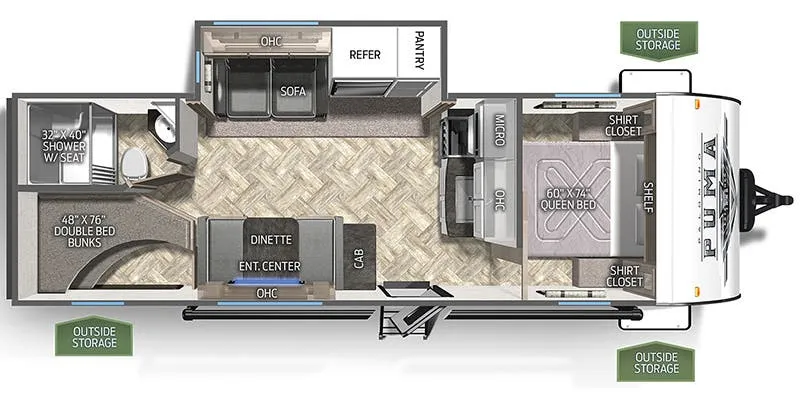 2023 Palomino Puma XLE Lite 25BHSC - Floor plan