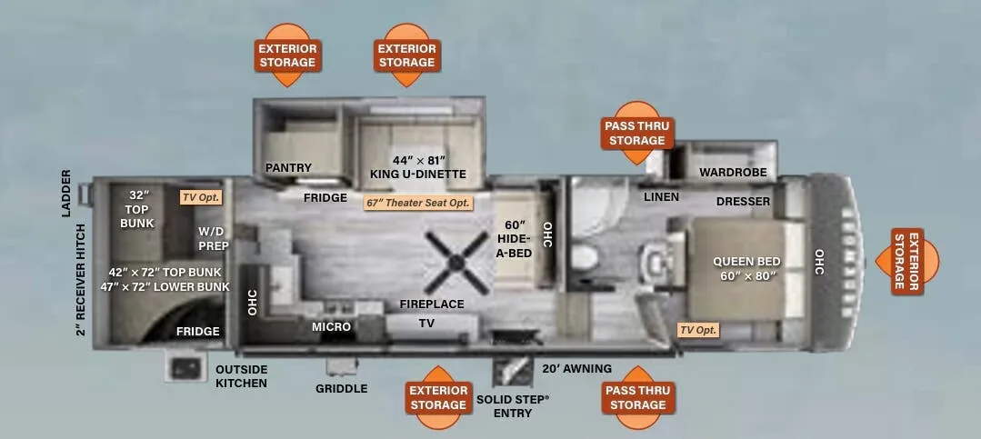 Forest River Rockwood Signature 2891BH floor plan