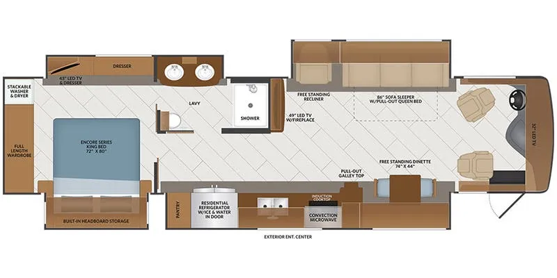2019 Fleetwood Discovery 38F - Floor plan
