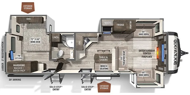 2022 Forest River Rockwood Signature Ultra Lite 8324SB - Floor plan