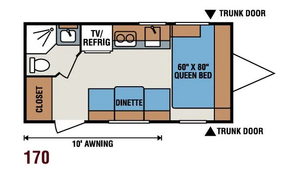 K-Z Sportsmen Classic 170 floor plan