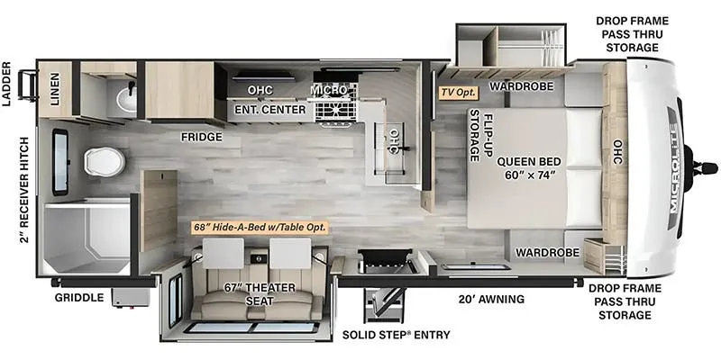 2024 Forest River Flagstaff Micro Lite 25FBDS - Floor plan