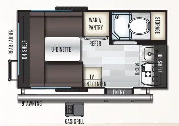 Forest River Rockwood Geo Pro G14FK floor plan