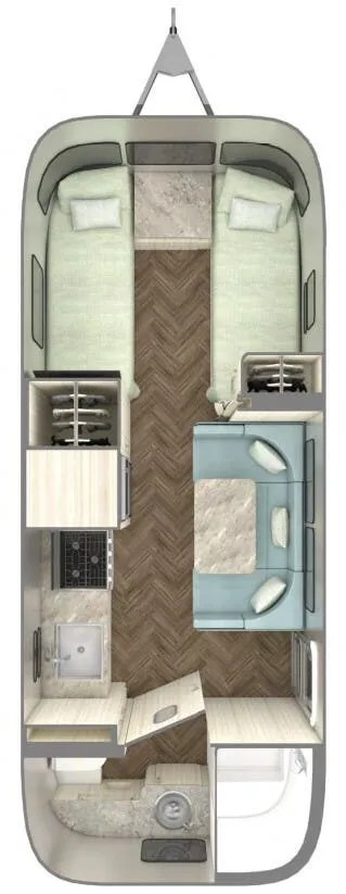 Airstream International 23FB floor plan