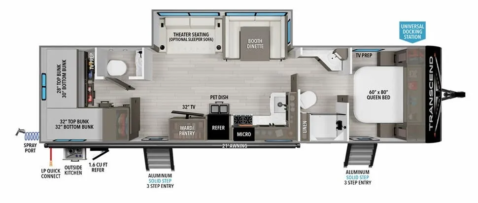 Grand Design Transcend Xplor 321BH floor plan