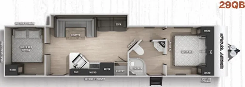 Forest River Cherokee Grey Wolf 29QB floor plan