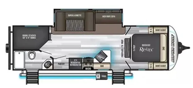 2021 Forest River Cherokee Alpha Wolf 26DBH - Floor plan