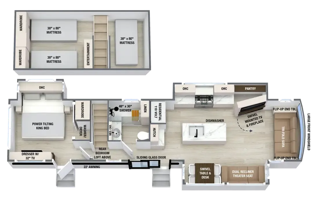 Alliance RV Benchmark 42LFT floor plan