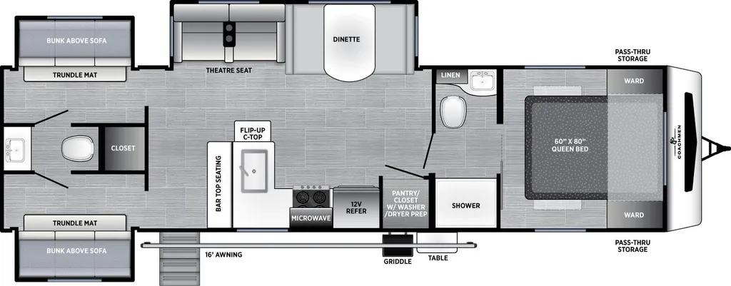 2026 Coachmen Freedom Express Liberty Edition 330BHJJ floor plan