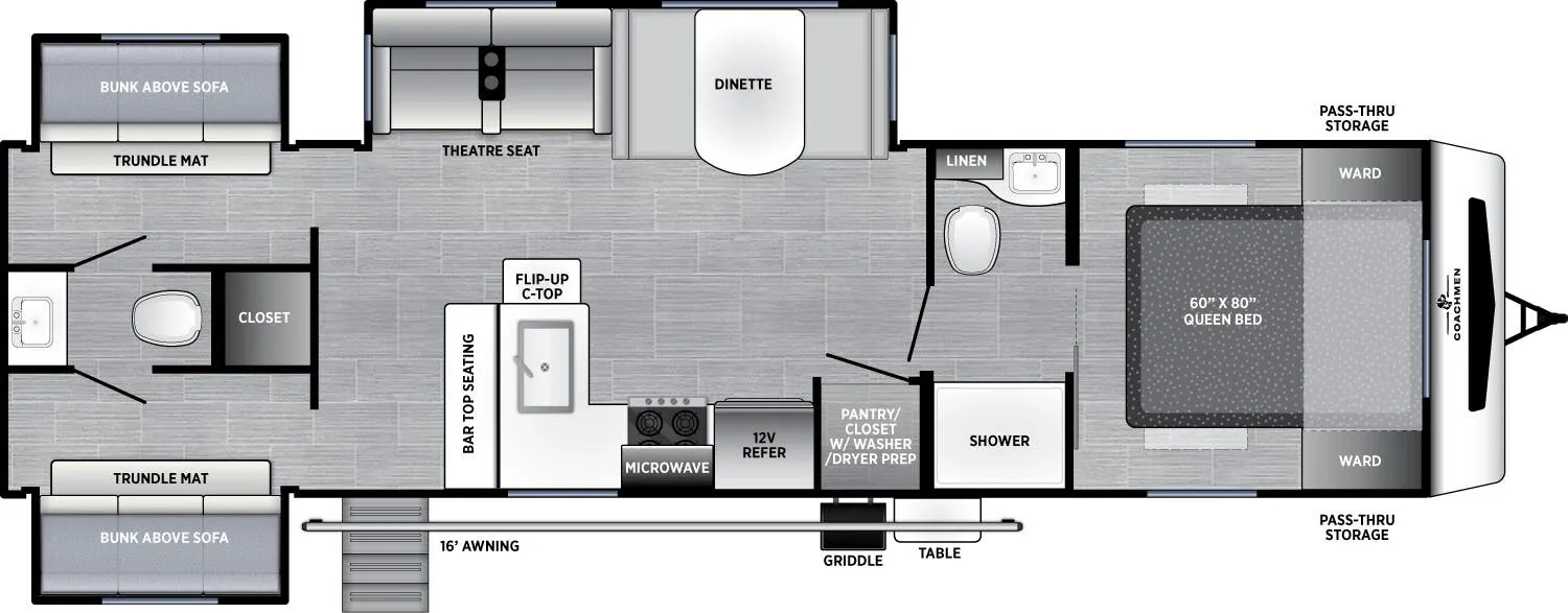 2026 Coachmen Freedom Express Liberty Edition 330BHJJ - Floor plan
