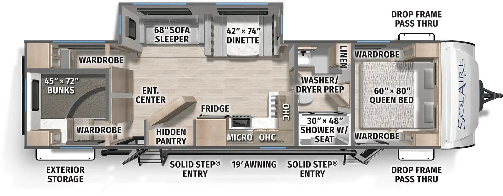 Palomino Solaire 3150TBSS floor plan