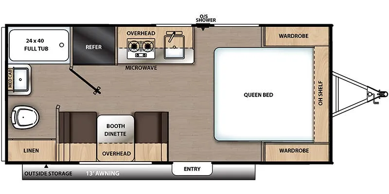 Forest River Aurora 18RB floor plan