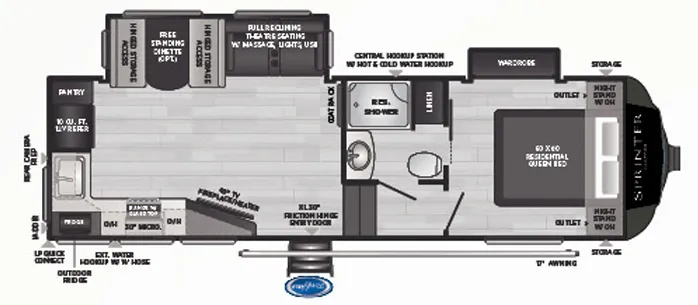 Keystone Sprinter 25ML floor plan