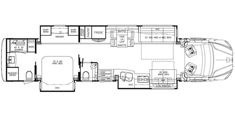 Newmar Supreme Aire 4530 floor plan