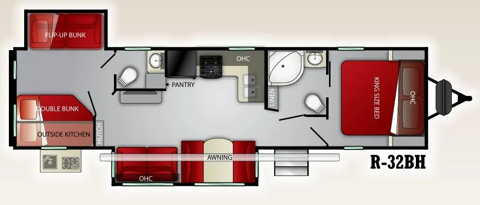 Cruiser RV Radiance 32BH floor plan
