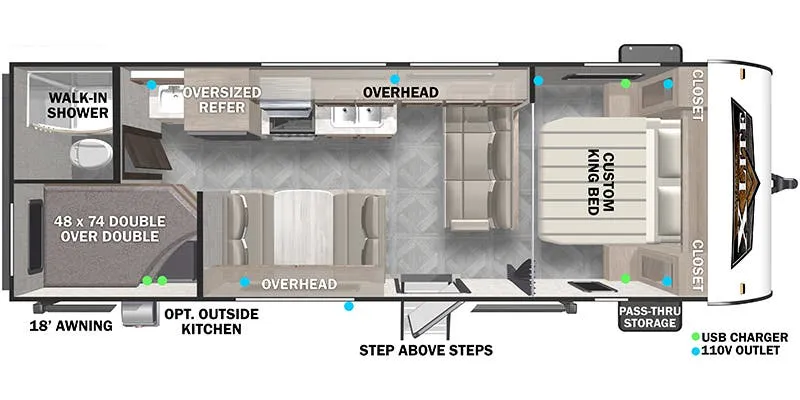Forest River Wildwood X-Lite 261BHXL floor plan