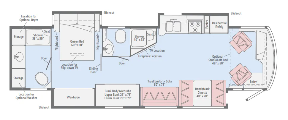 Winnebago Forza 38W floor plan