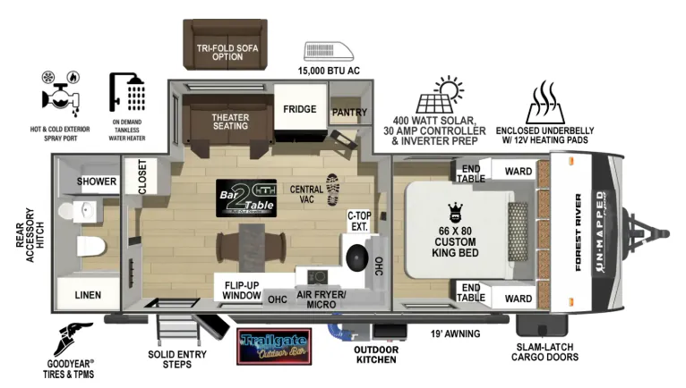 Forest River R-Pod Un-Mapped 22RB floor plan