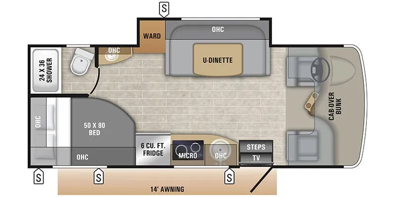 2019 Entegra Coach Qwest 24A floor plan