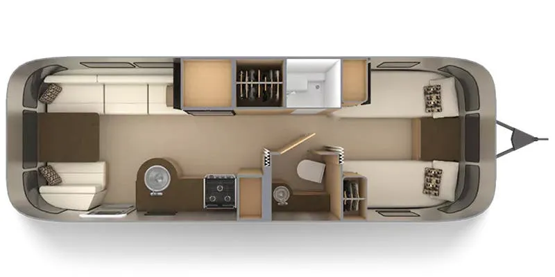 2024 Airstream Flying Cloud 27FB Twin - Floor plan