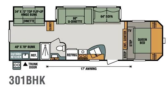 K-Z Sportsmen 301BHK floor plan