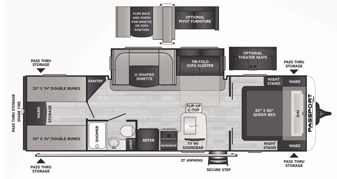 Keystone Passport SL Series 282QB floor plan