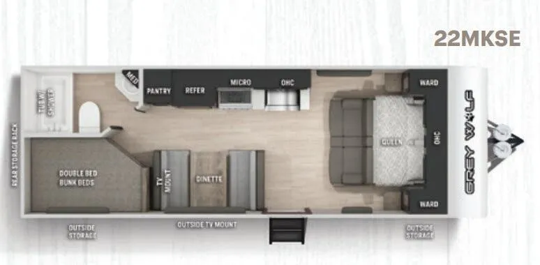 Forest River Cherokee Grey Wolf 22MKSE floor plan