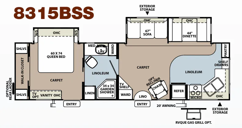 Forest River Rockwood Signature Ultra Lite 8315BSS floor plan