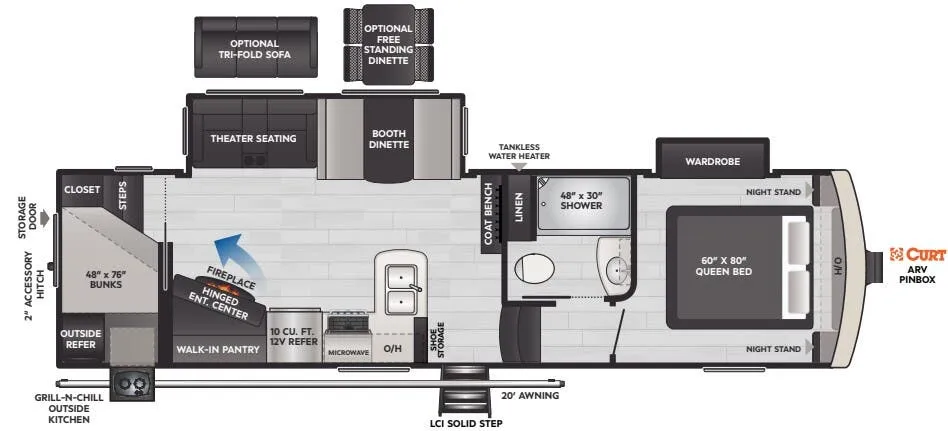 Keystone Arcadia Super Lite 288SLBH floor plan