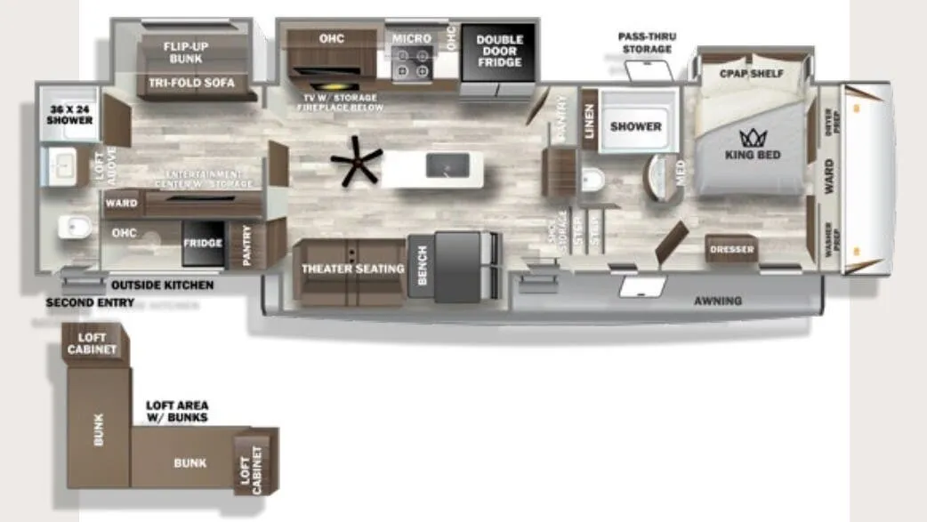 2024 Forest River Sabre 38DBL - Floor plan
