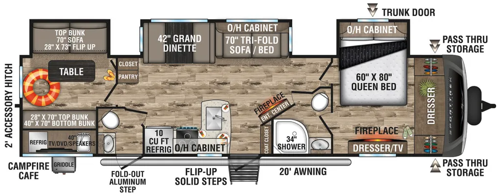 2022 VENTURE RV SPORTTREK 343VBH floor plan