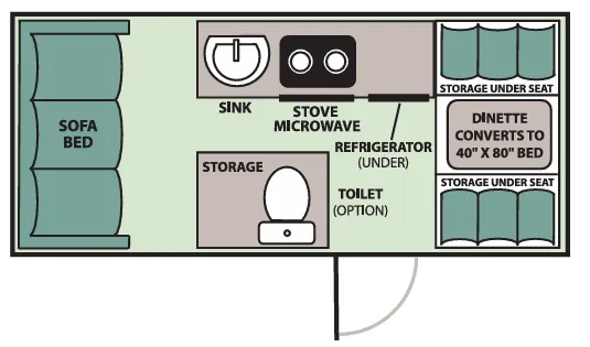 Aliner Expedition Sofa Bed floor plan