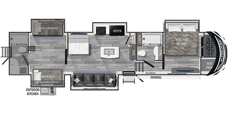 Heartland ElkRidge ER 37 DRB floor plan