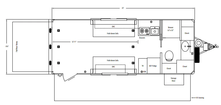 Sundowner TrailBlazer Toy Box 2286 floor plan