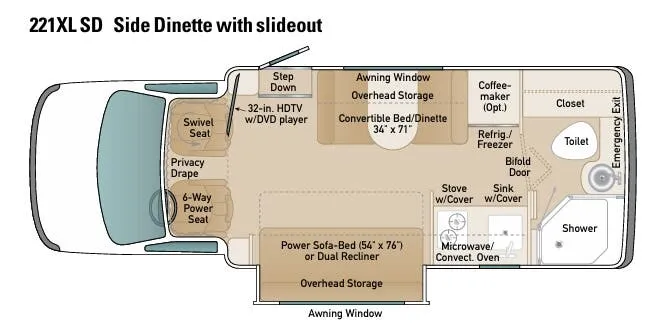 Coach House Platinum 221XL SD floor plan